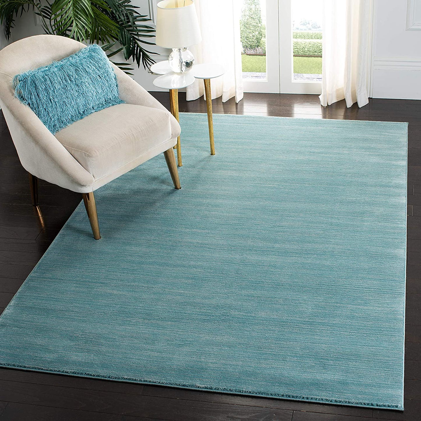 Safavieh Vision Collection VSN606B Modern Ombre Tonal Chic Non-Shedding Stain Resistant Living Room Bedroom Area Rug, 3' x 5', Aqua Kais