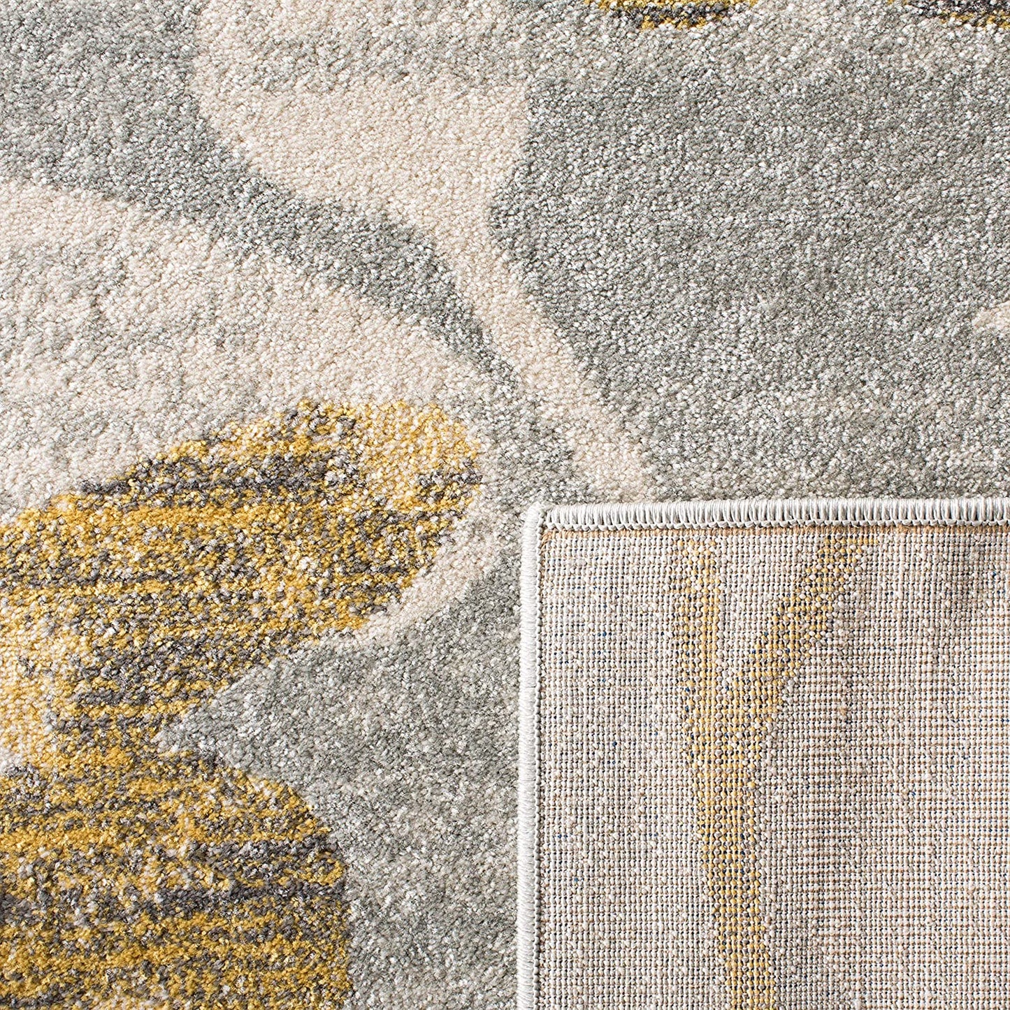 Vintage Floral Grey and Gold Soft Area Rug