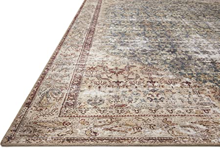 Amber Lewis x Loloi Georgie Collection GER-07 Moss / Salmon 2'3" x 3'9" Accent Rug
