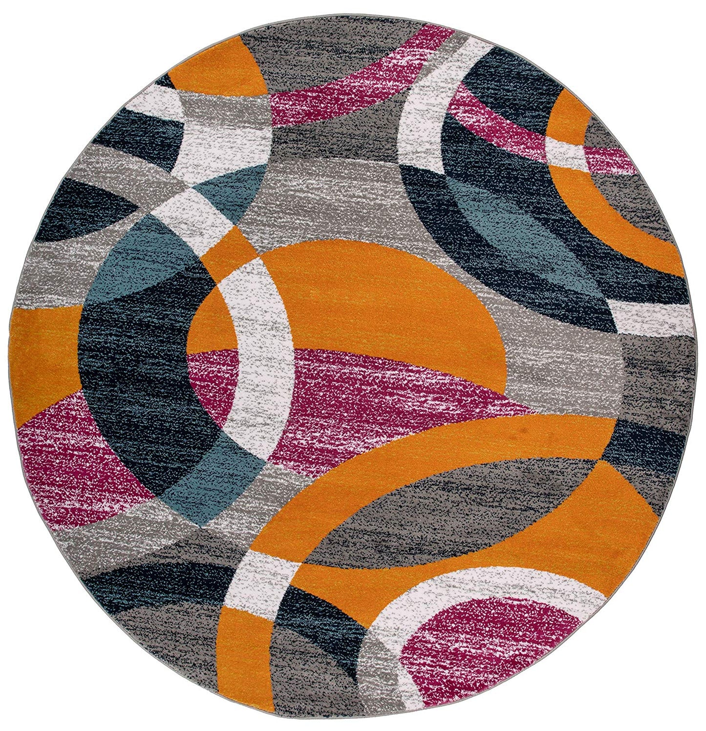 Orange Fuchsia Multi-Color Soft Circles Area Rug