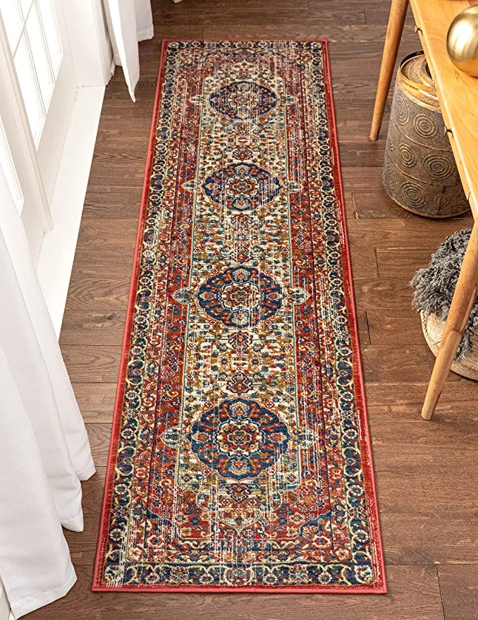 Alice Red Traditional Medallion Area Rug