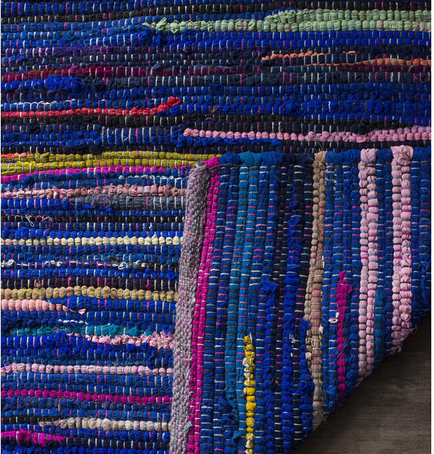 Handmade Blue and Multi Area Rug