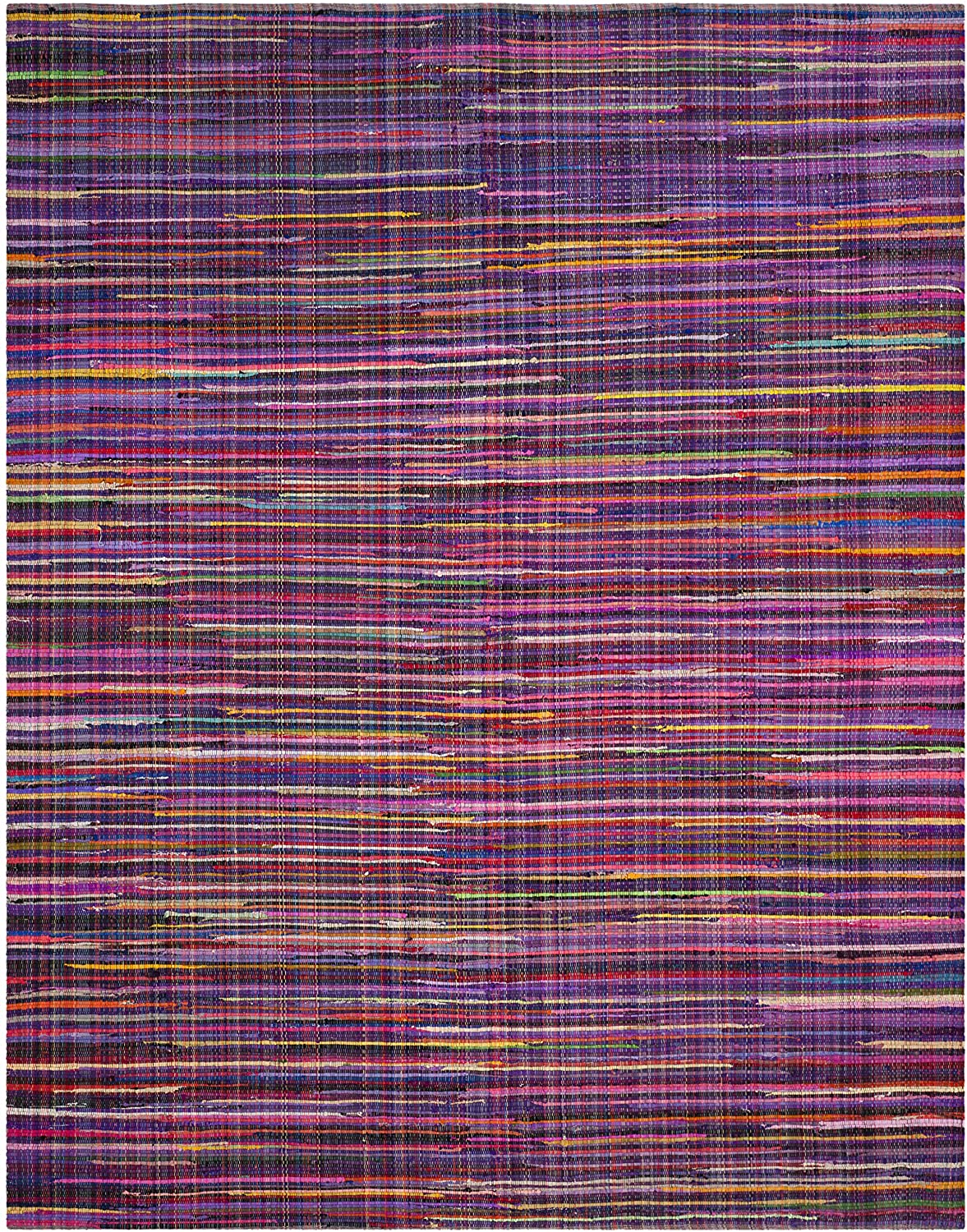 Hand-woven Cotton Area Rug, Purple/Multi