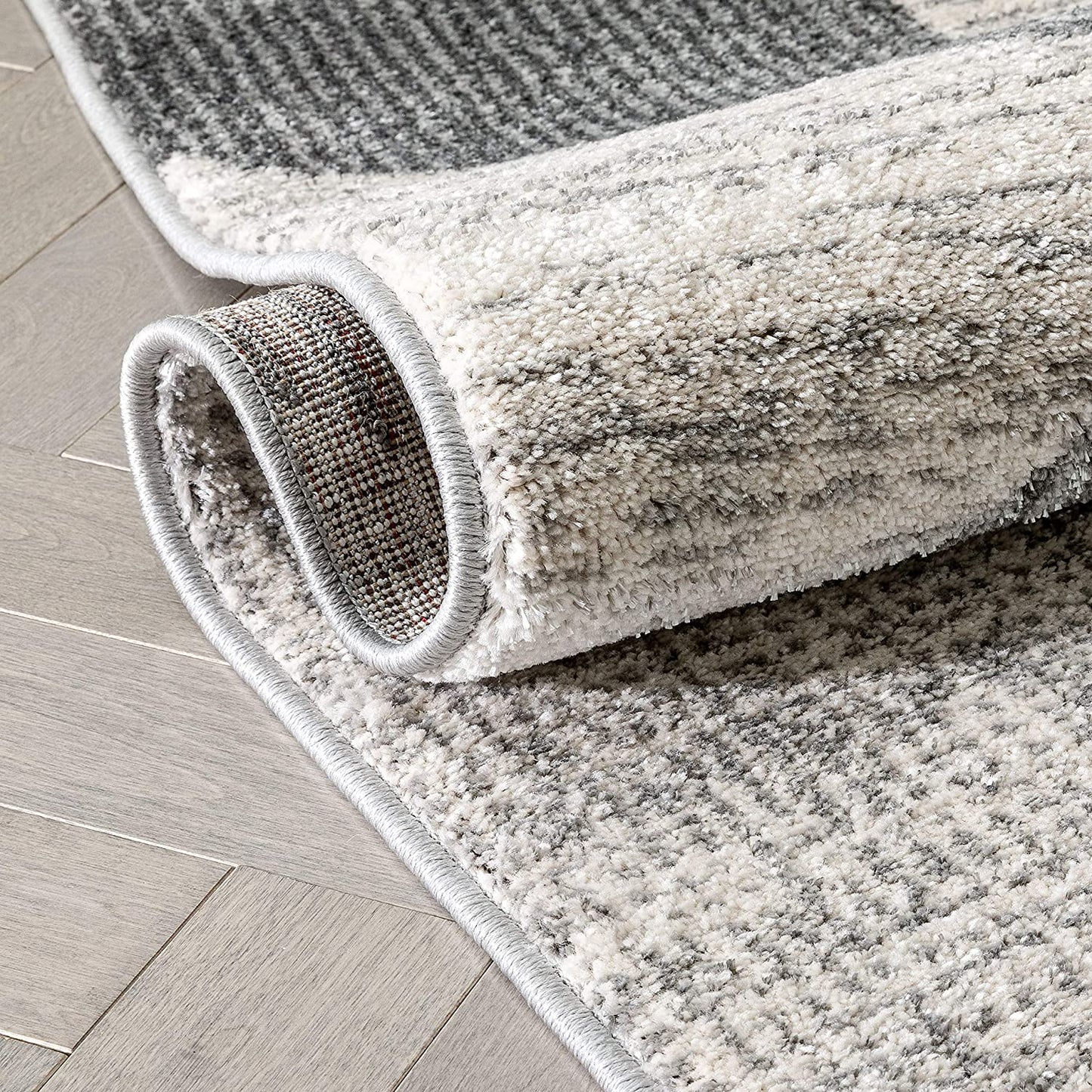 Lisbon Lujo Mid-Century Modern Geometric Grey Area rug