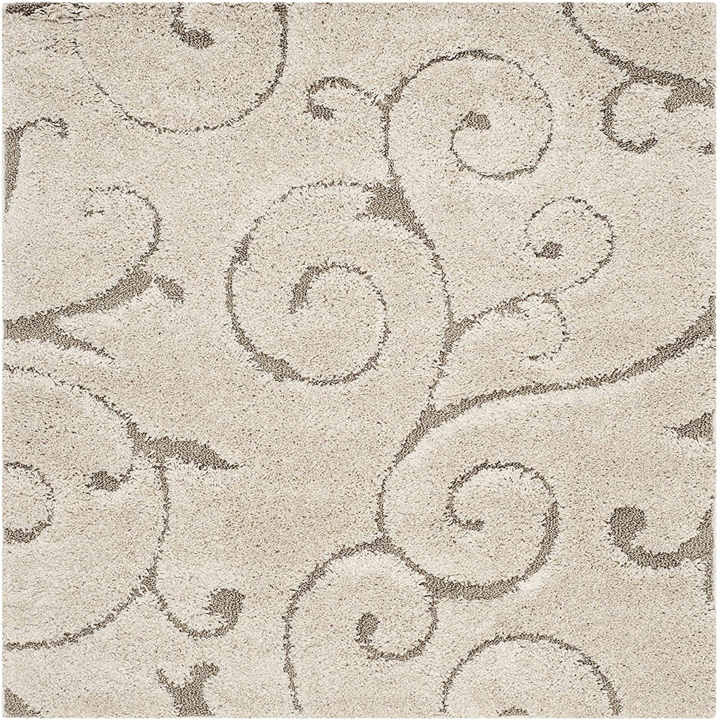 Premium Swirl Thick Plush Cream/Beige Area Shag Rug