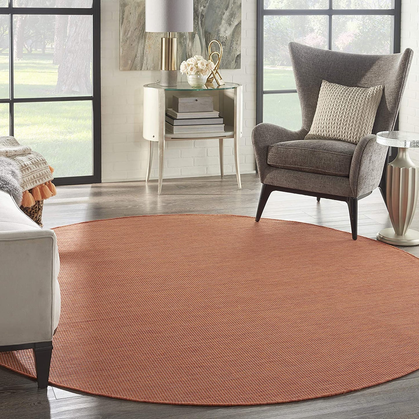 Positano Flat-Weave Indoor/Outdoor Terracotta Area Rug