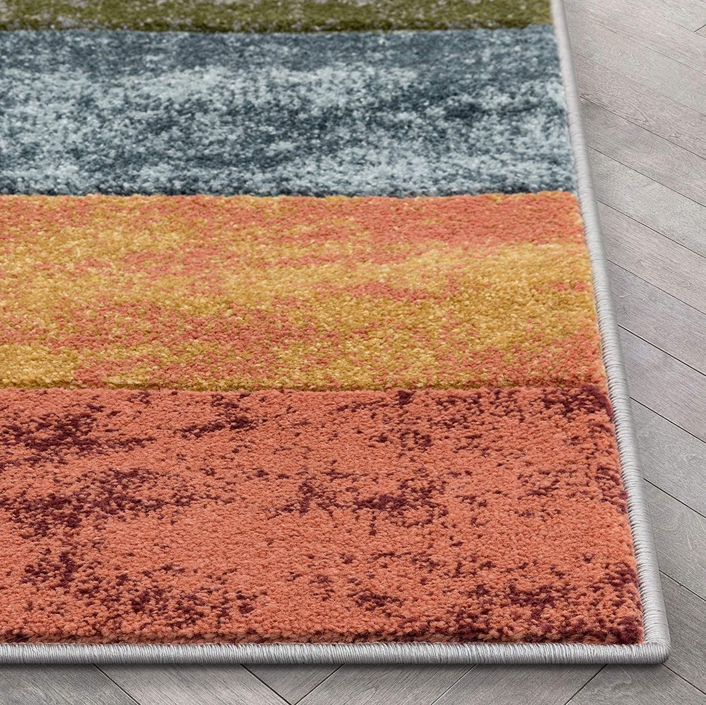 Multi Modern Geometric Boxes Circles Pattern Area Rug