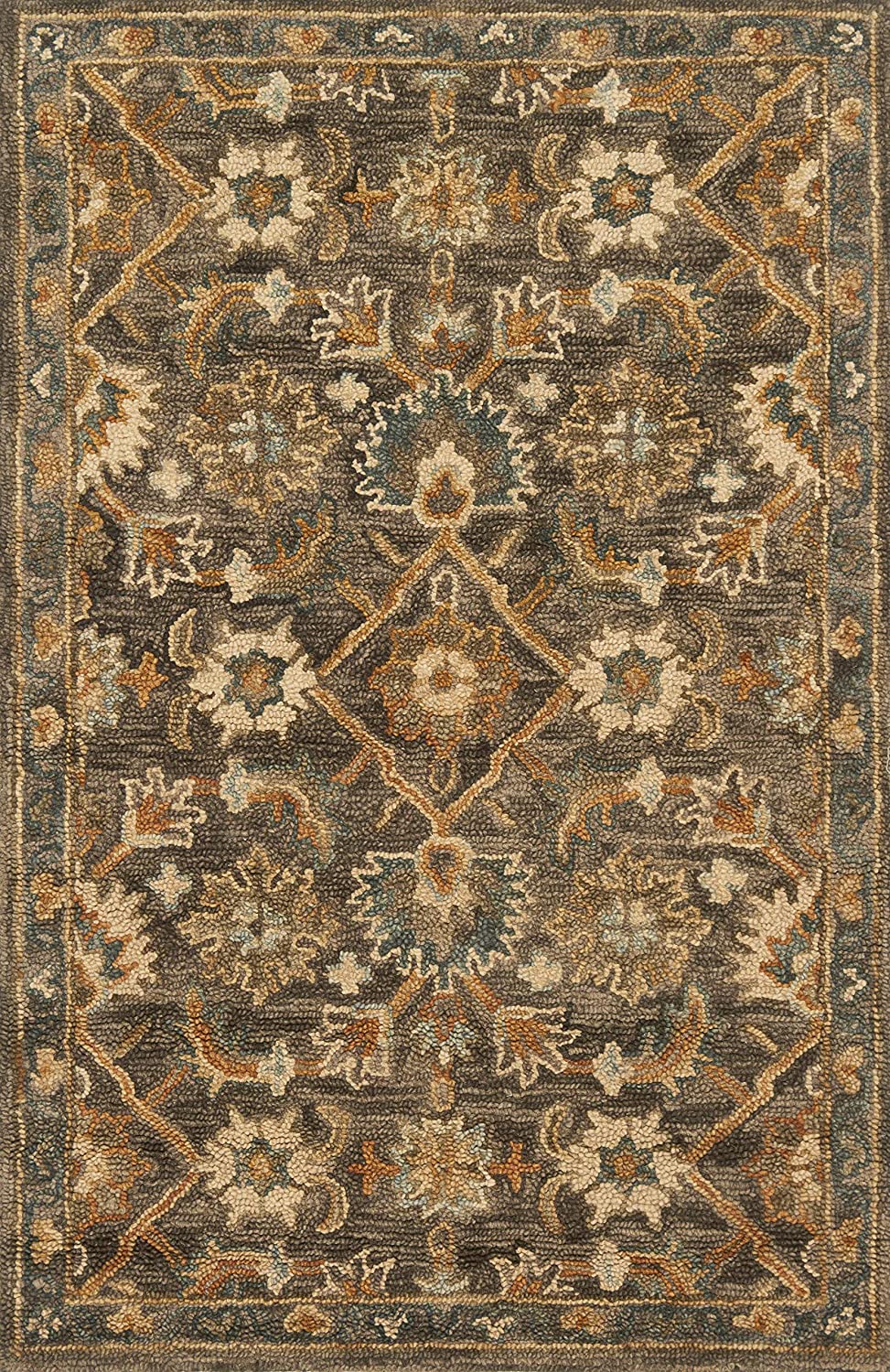 Floral Soft Area Rug Taupe/Multi