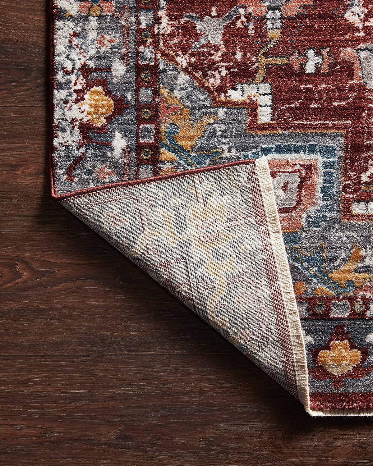 Samra Brick Red Transitional Soft Area Rug