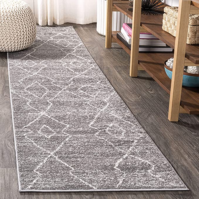 Moroccan Pattern Cream/Black Grey/Cream Soft Area Rug