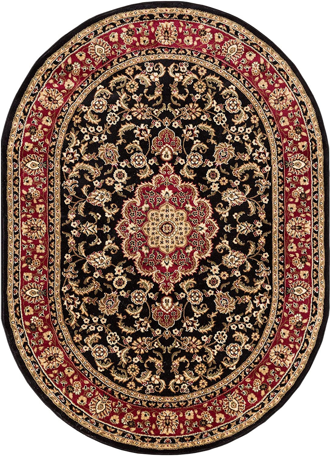 Medallion Black Traditional Soft Area Rug