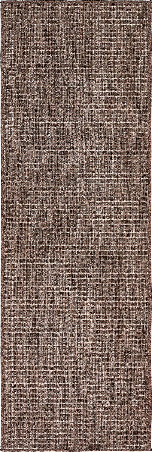 Casual Transitional Indoor Outdoor Flatweave Light Brown Area Rug
