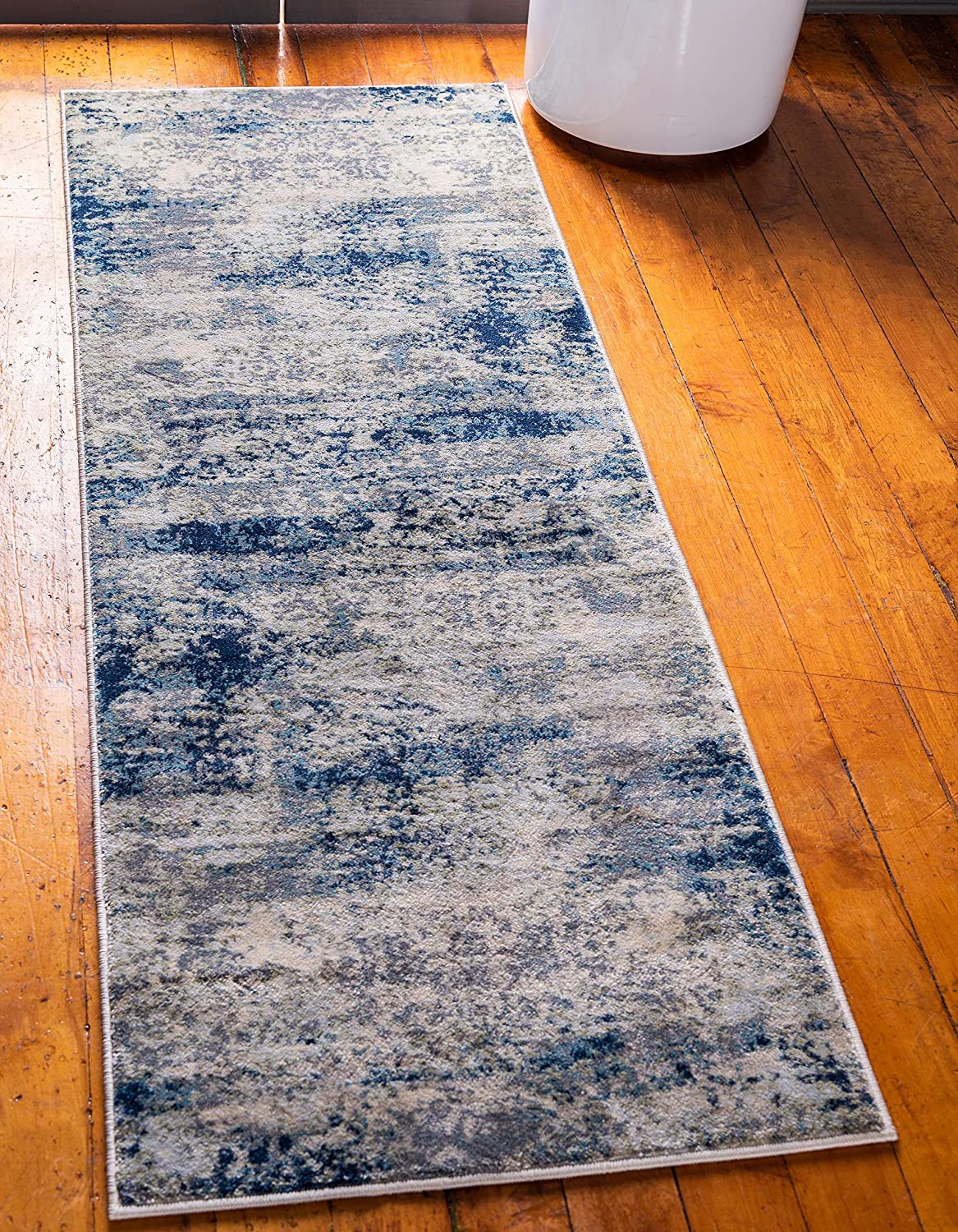 Mystic Collection Abstract Vintage Navy Blue Area Rug