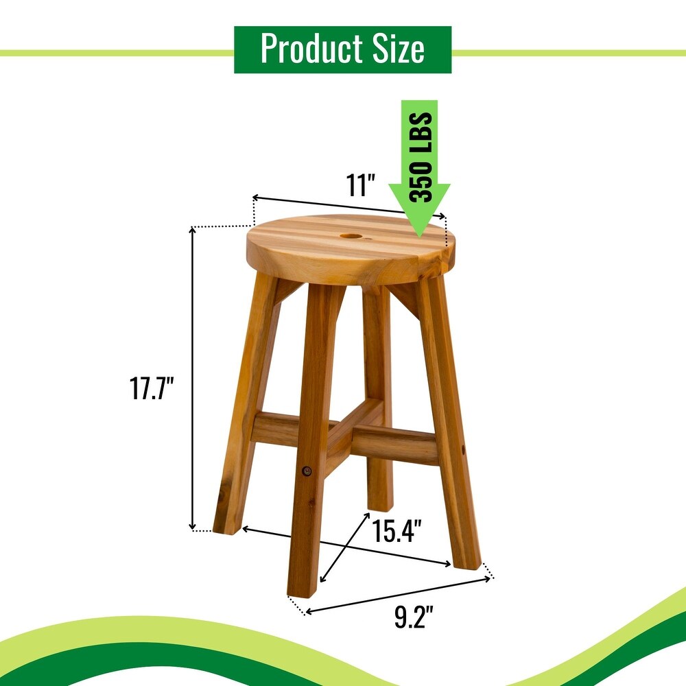 Acacia Wood Stool Round Top Chairs