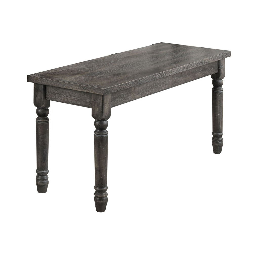 Acme Furniture Wallace Rubberwood and Veneer Weathered Blue Washed Dining Bench