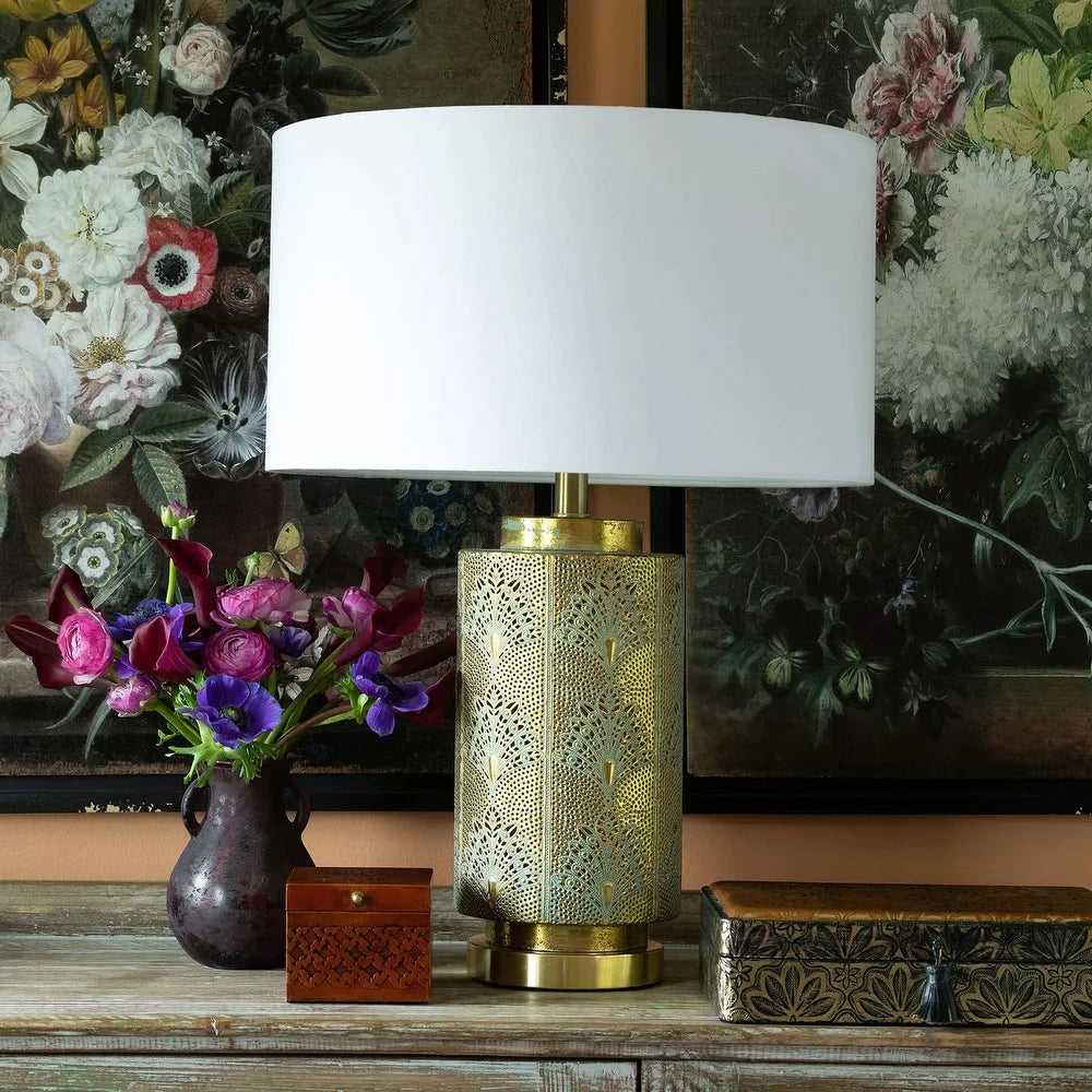 Adele Pierced Metal Lamp - 18"L x 18"W x 26"H