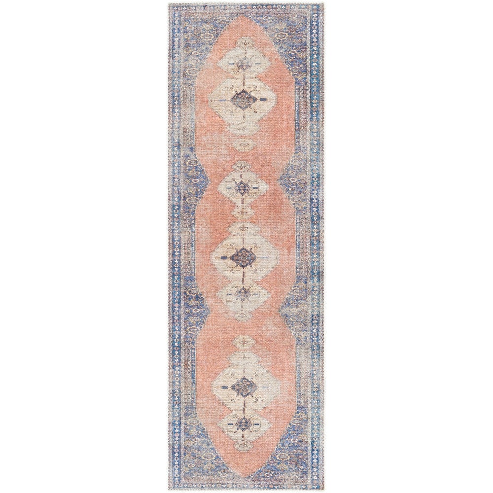Distressed Persian Printed Machine Washable Area Soft Rug