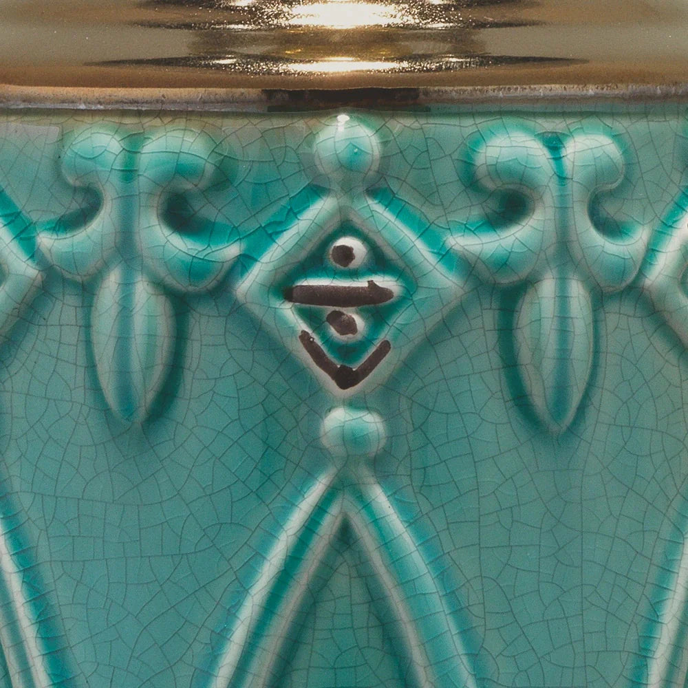 Alden Décor Tabitha Table Lamp in Turquoise Ceramic
