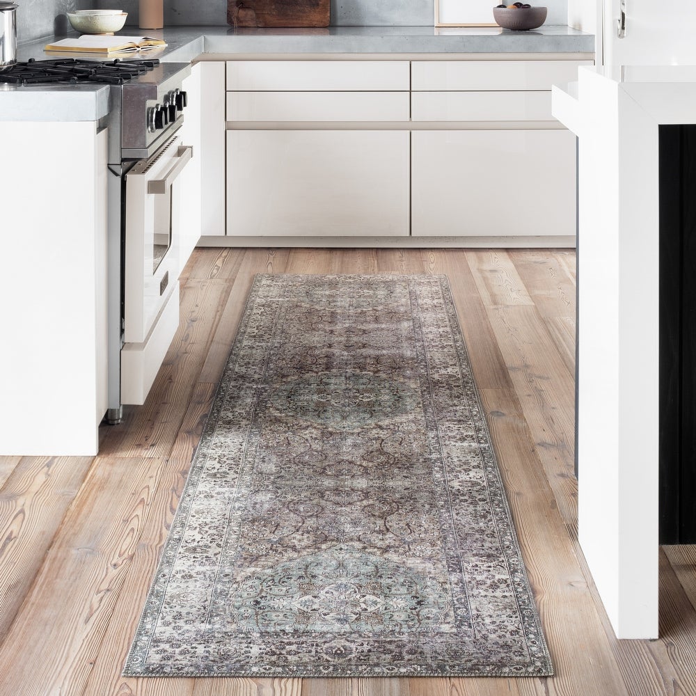 Isabelle Traditional Vintage Border Printed Area Rug