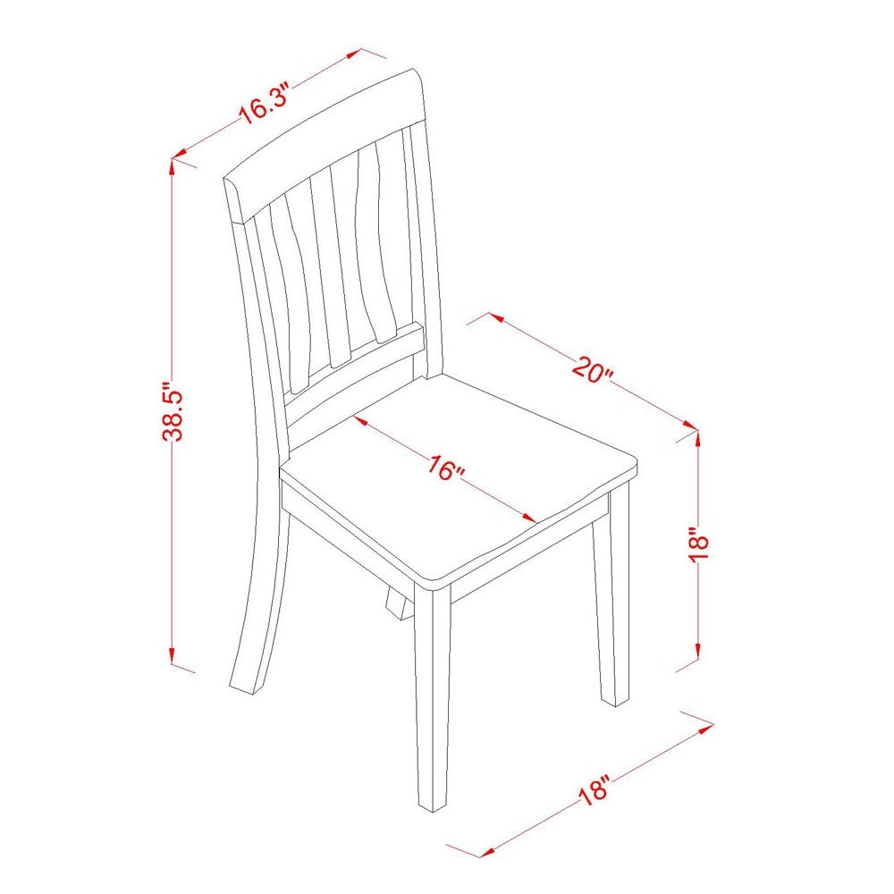 East West Furniture Antique Two-tone Dining Chairs (Set of 2) - ANC-WHI-W