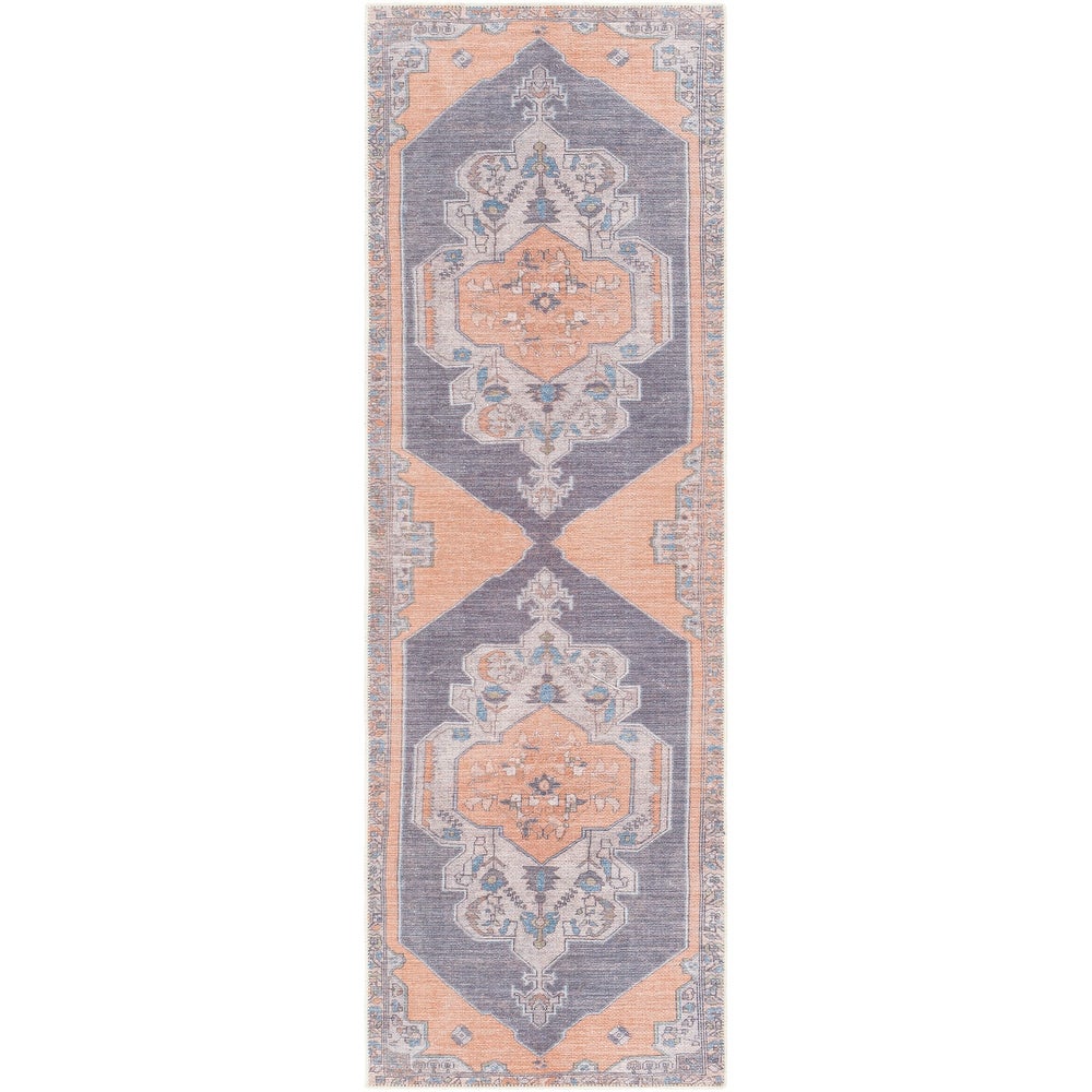 Global Medallion Printed Machine Washable Area Soft Rug