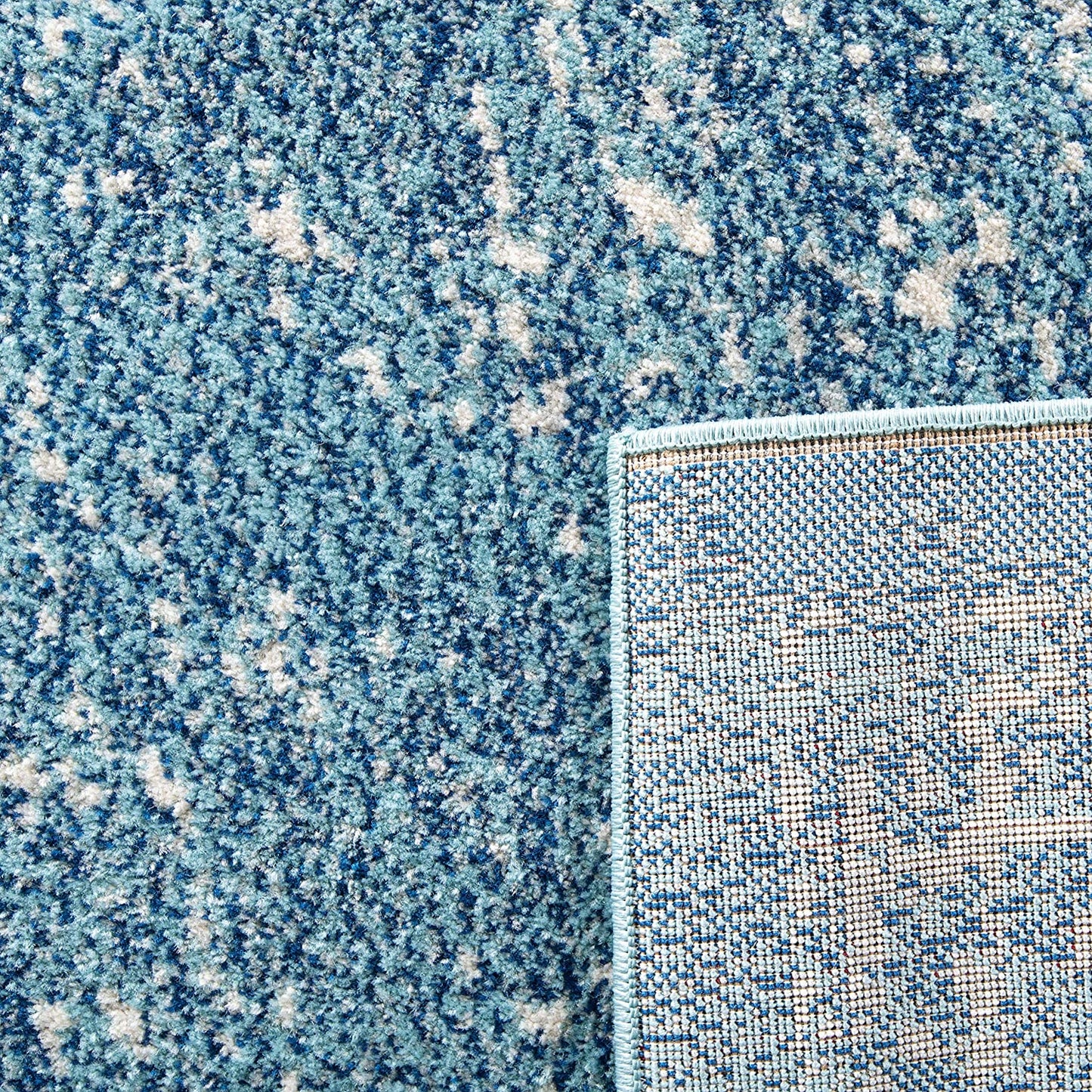 Vintage Oriental Blue and Ivory Soft Area Rug