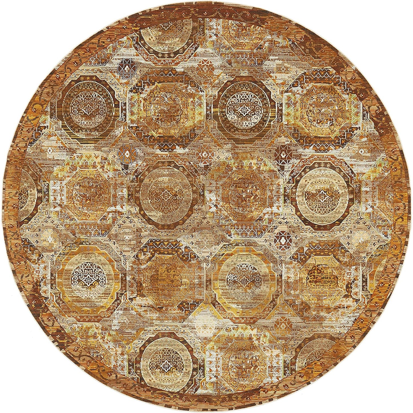 Baracoa Collection Bright Tones Vintage Traditional Beige Area Rug