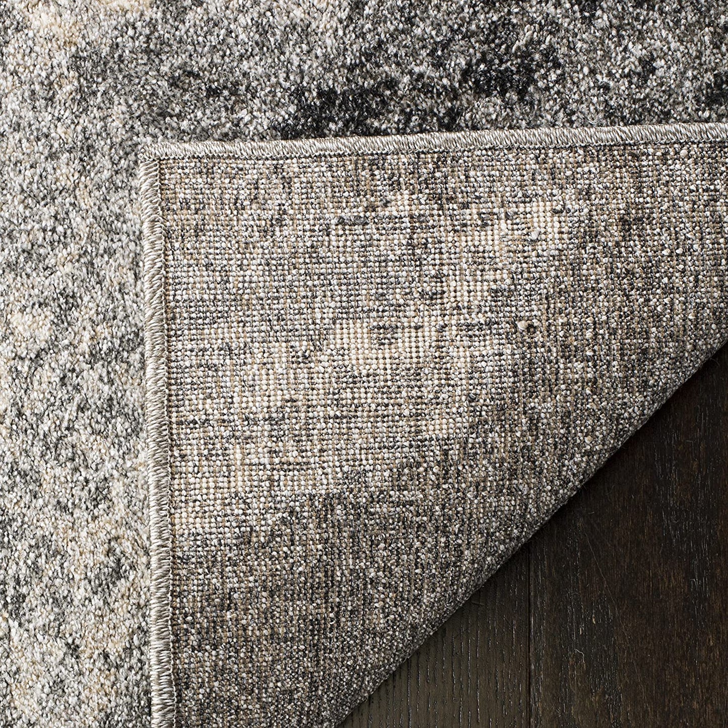 Modern Abstract Grey and Ivory Area Rug