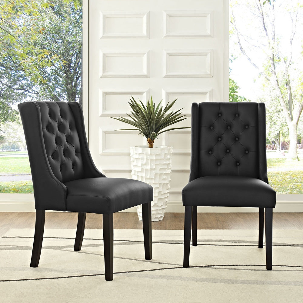 Baronet Vinyl Dining Chair - Black