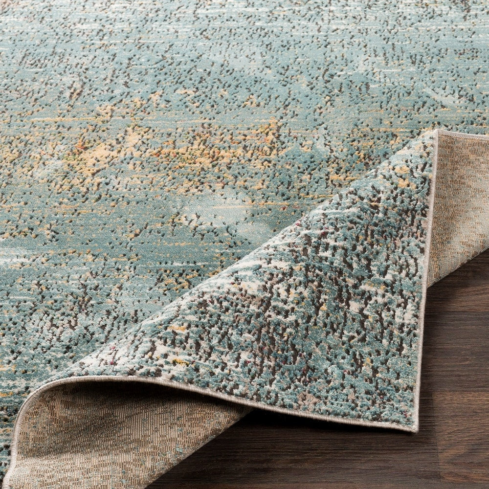 Barsala Aqua Contemporary Abstract Area Soft Rug