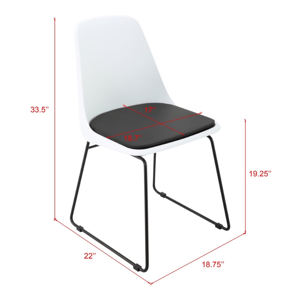 Brage Living Spirit Mid Back Chair with Leatherette Cushion - White