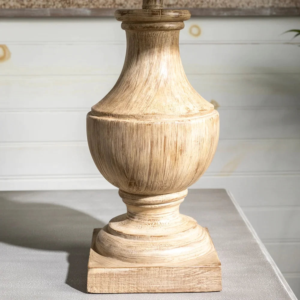 Carrington 26.5" Distressed Brown Resin Table Lamp - 15 x 15 x 26.5