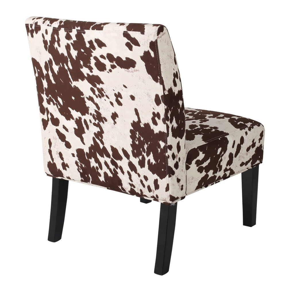 Cassie Fabric Slipper Chair, Cow Print