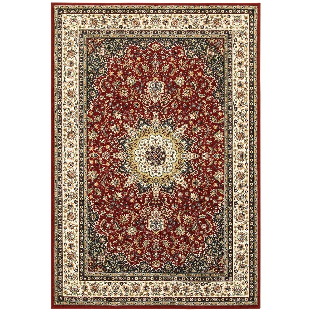 Stora Red/Ivory Classic Medallion Soft Area Rug