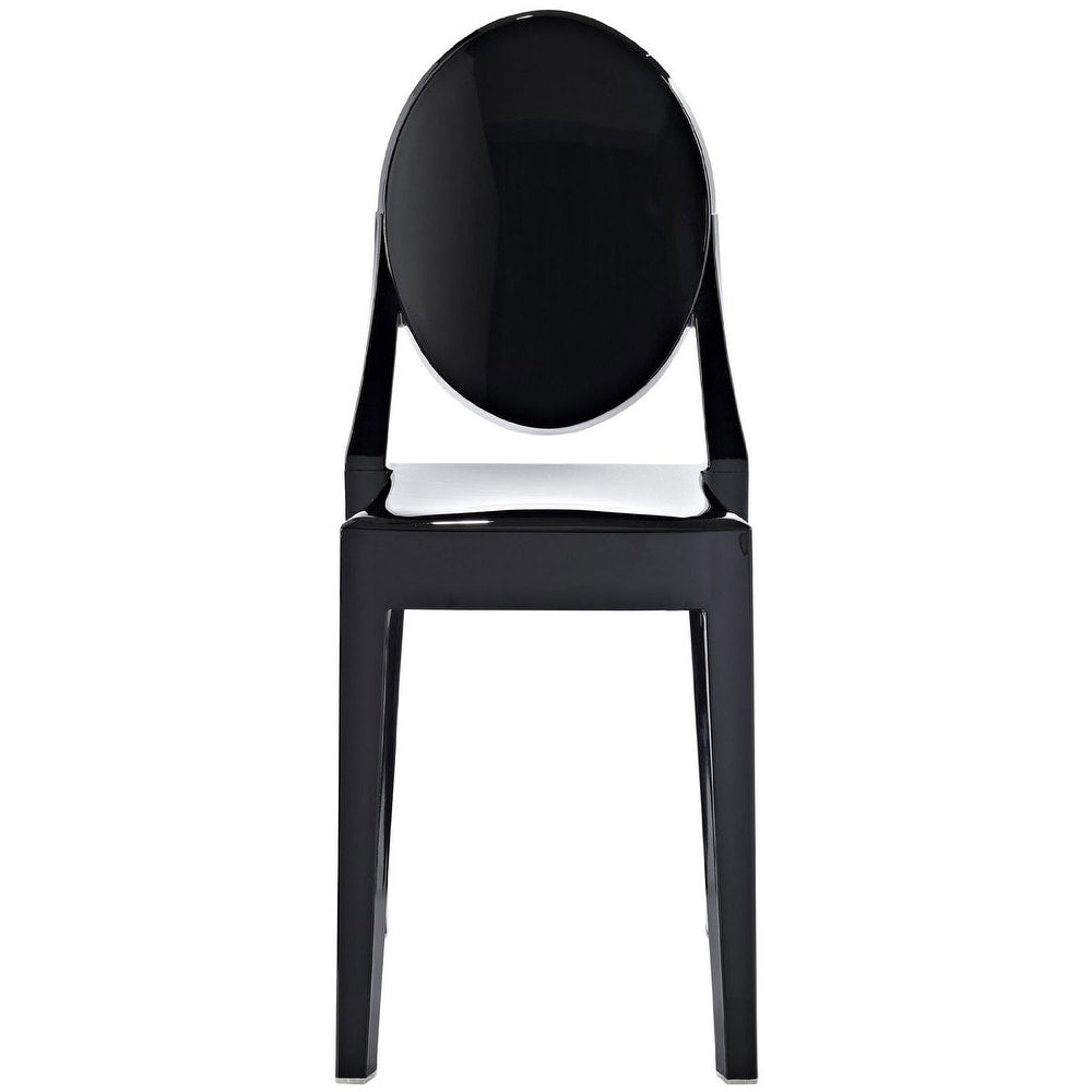 Clear Modern Dining Molded Armless No Arm Side Chairs Stacking Plastic Home Office Kitchen Work Bedroom Designer