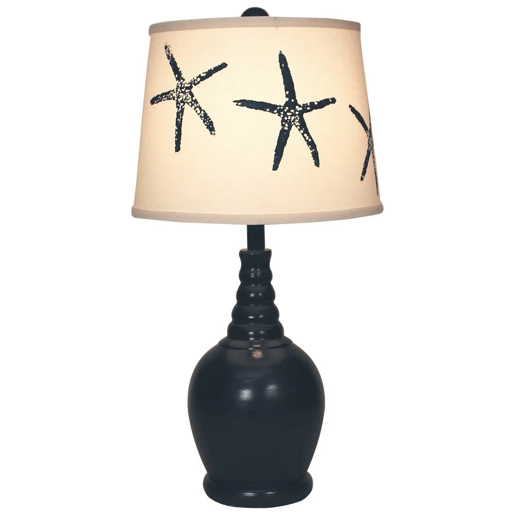 Coastal Round Ribbed-Neck Table Lamp