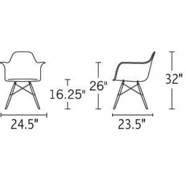 Contemporary Retro Molded Style Blue Accent Plastic Dining Armchair with Steel Eiffel Legs