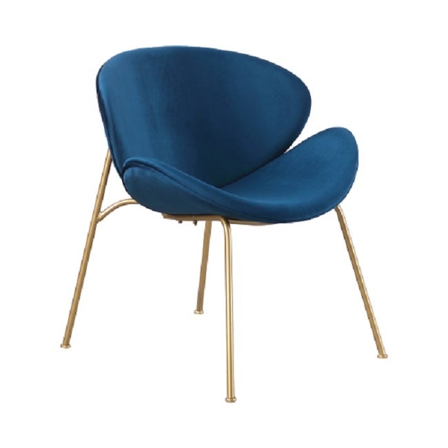 Contemporary Velvet Dining Chairs, Upholstered Living Room Chairs with Gold Metal Legs (6 Colors)