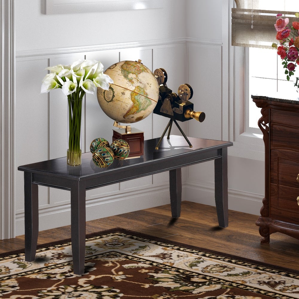 East West Furniture Backless Dudley Single Dining Bench with Wood Seat (Finish Options)
