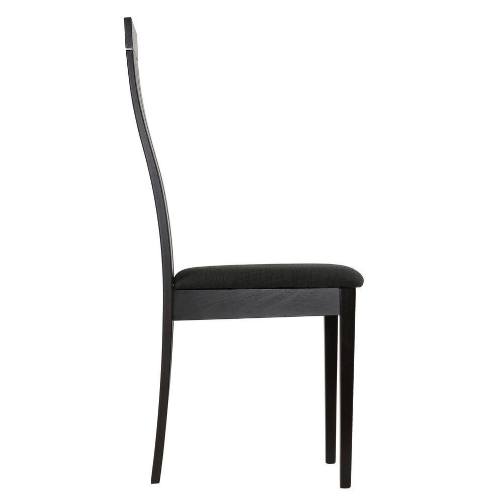 Cortesi Home Inca Modern Black Cushioned Seat Dining Chairs (Set of 2)