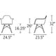 CozyBlock Nordic Dark Gray Molded Plastic Dining Arm Chair with Beech Wood Eiffel Legs