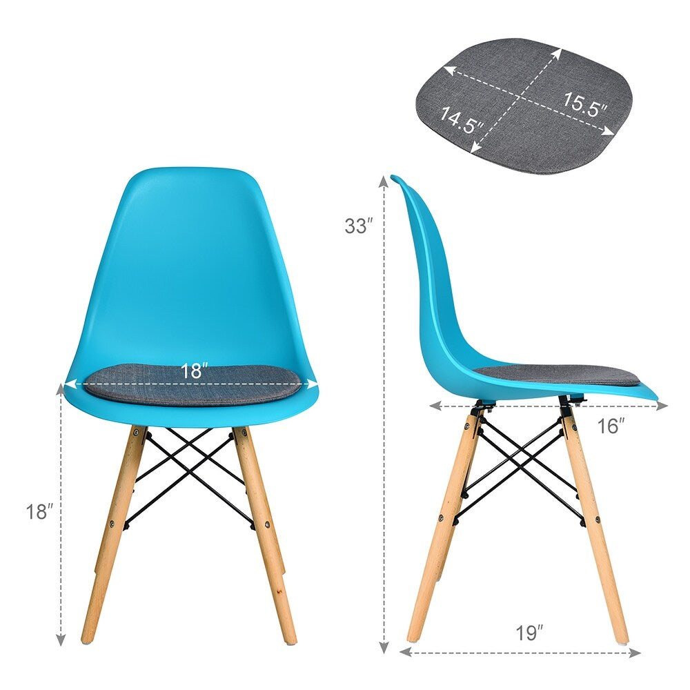 Dining DSW Chairs Modern Mid Century Shell Chairs with Linen Cushion