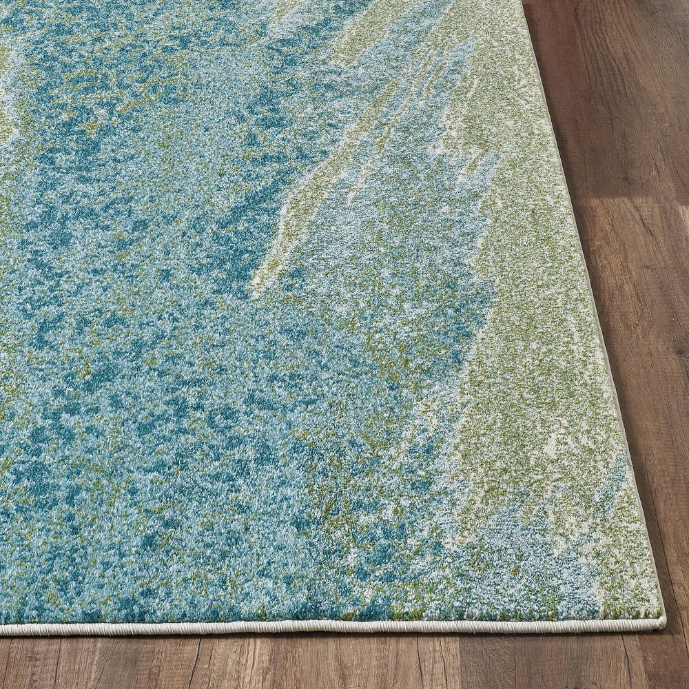 Domani Globe Distressed Landscape Soft Area Rug