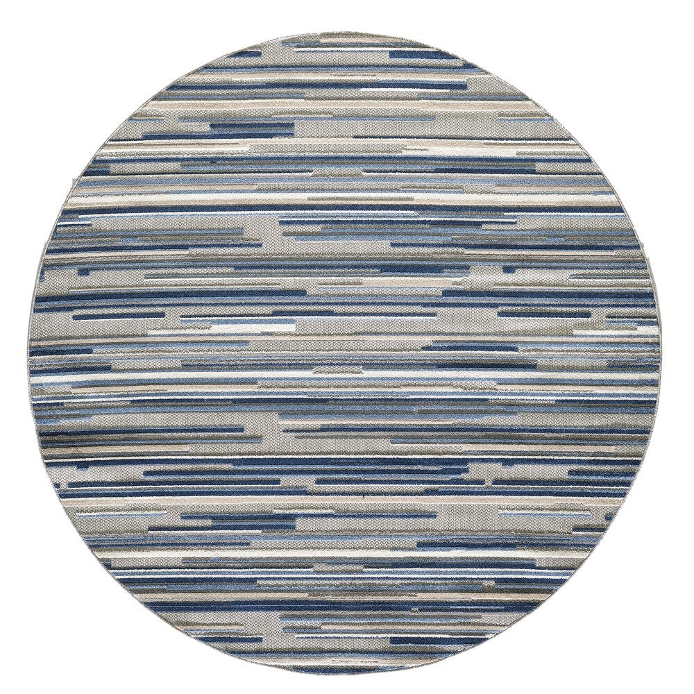 Textured Stripe Indoor/ Outdoor Area Rug