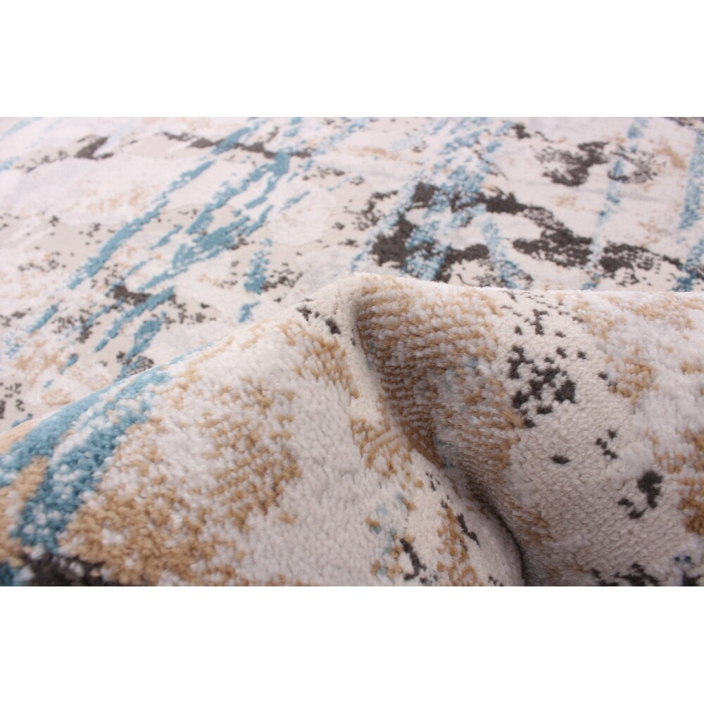 Angelina Cream Grey Modern & Contemporary Soft Rug