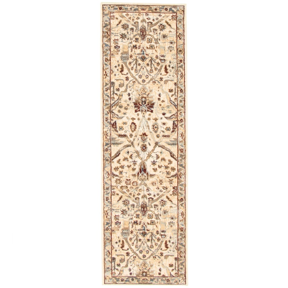 Ivory Floral Casual Soft Rug