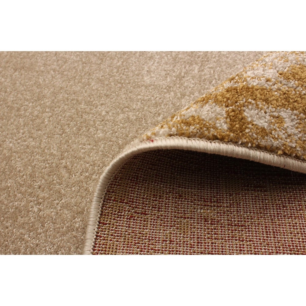 Circles Abstact Blue Ivory Casual Soft Rug