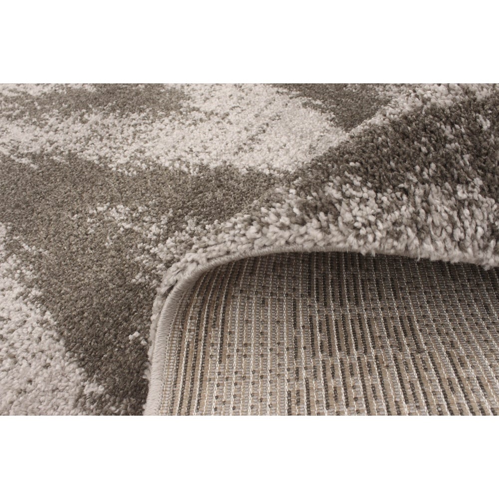 Abstract Grey/Light Grey Casual Soft Rug
