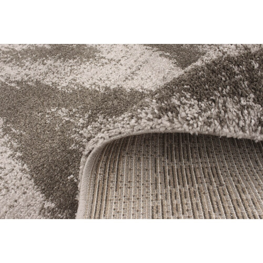 Grey Zig Zag Casual Soft Rug