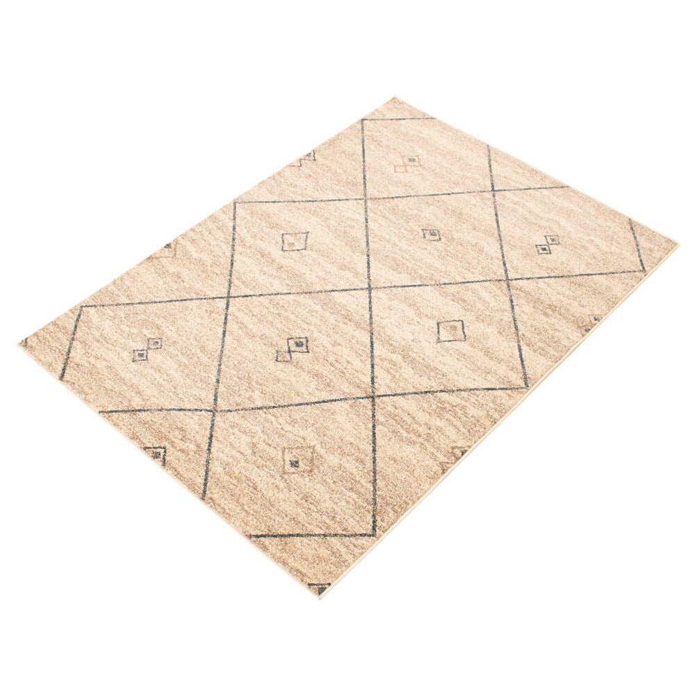 Brown Ivory Casual Soft Rug